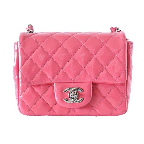 pink patent leather chanel bag|Chanel patent leather mini bag.